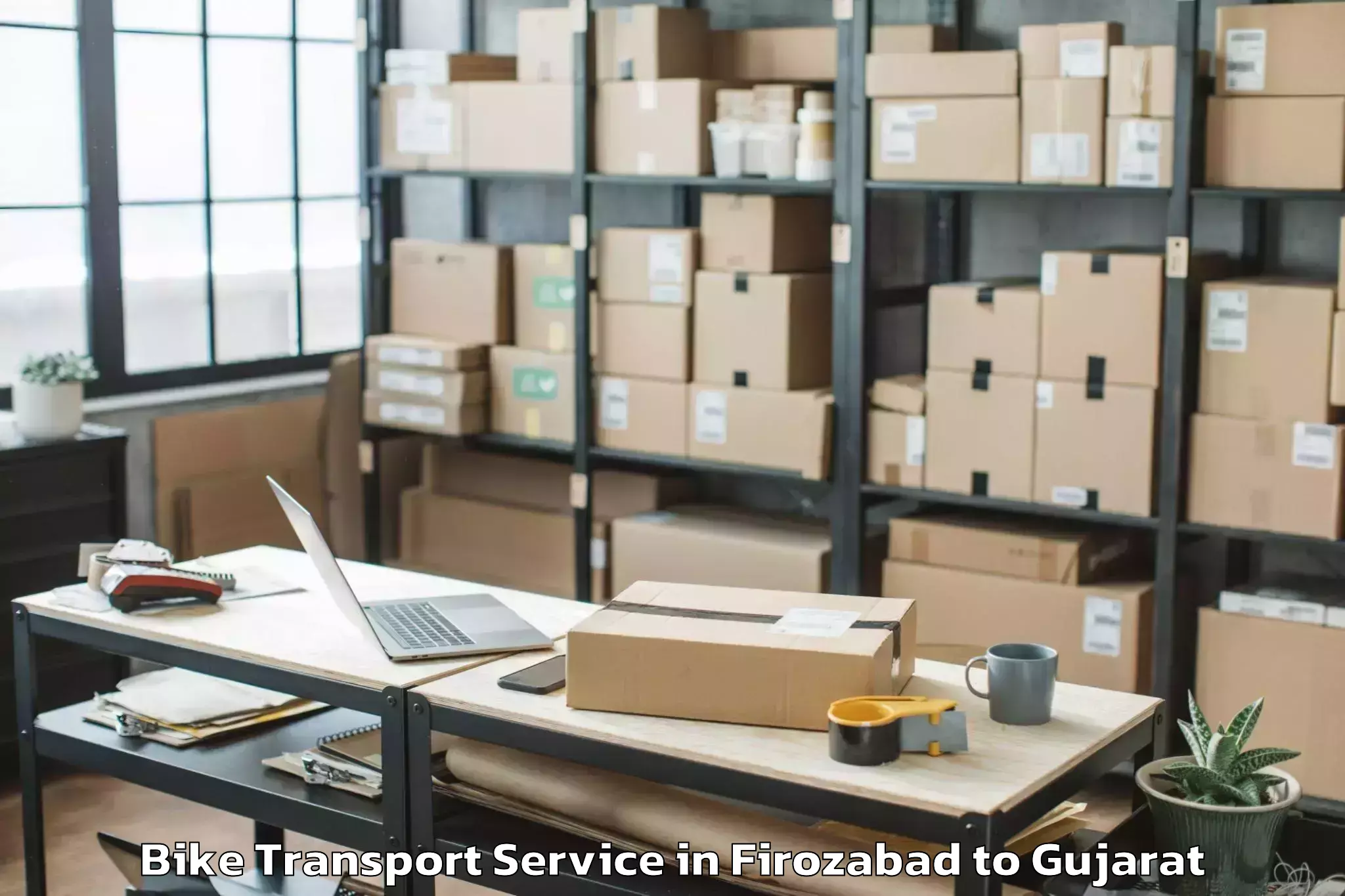 Efficient Firozabad to Vaghodia Bike Transport